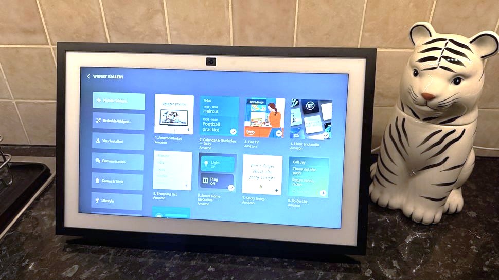 Amazon Echo Show 15 on kitchen counter